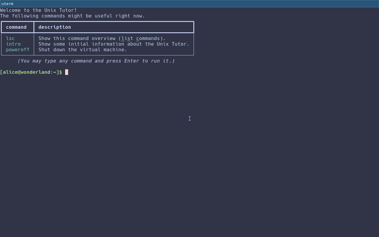 welcome screen